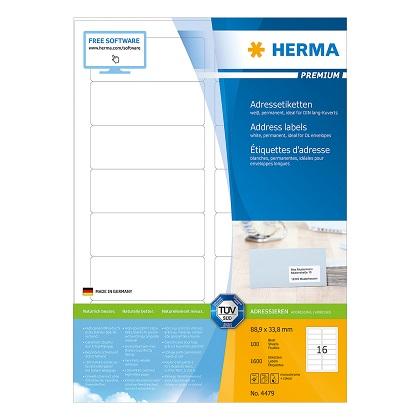 labels 88.9x33.8 HERMA PREMIUM 4479 (100 sheets)