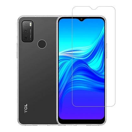  Transparent Case + COSY Screen Protector Glass for TCL 20 Y